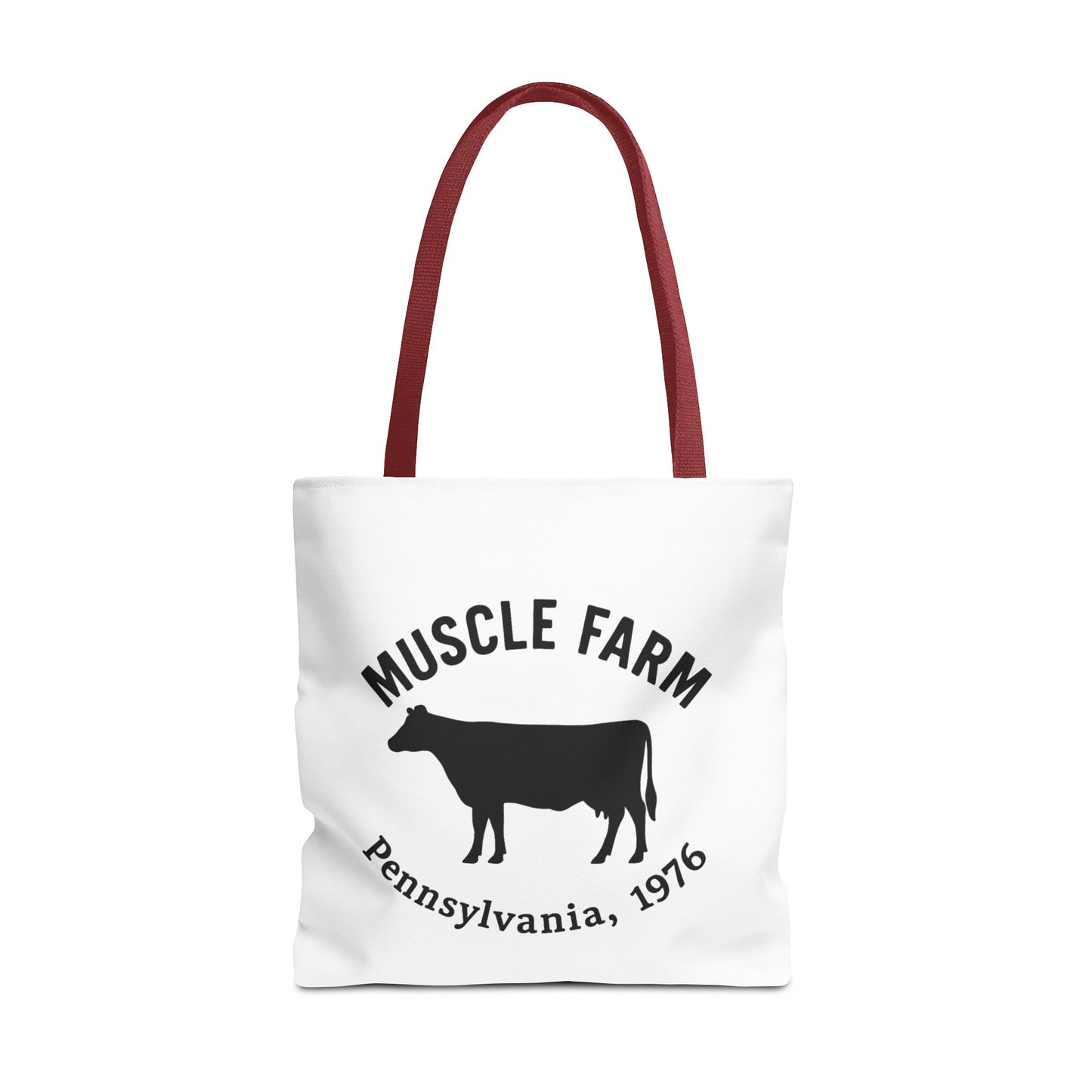 Muscle Farm Tote Bag, Cow Print Shopping Bag, Farmhouse Style Tote, Casual Eco-Friendly Bag, Gift for Farm Lovers