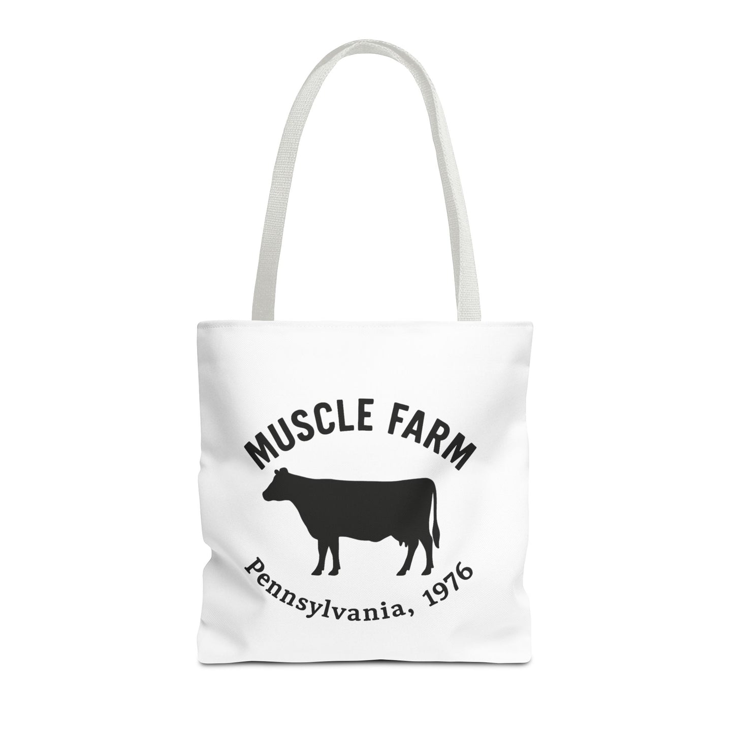 Muscle Farm Tote Bag, Cow Print Shopping Bag, Farmhouse Style Tote, Casual Eco-Friendly Bag, Gift for Farm Lovers