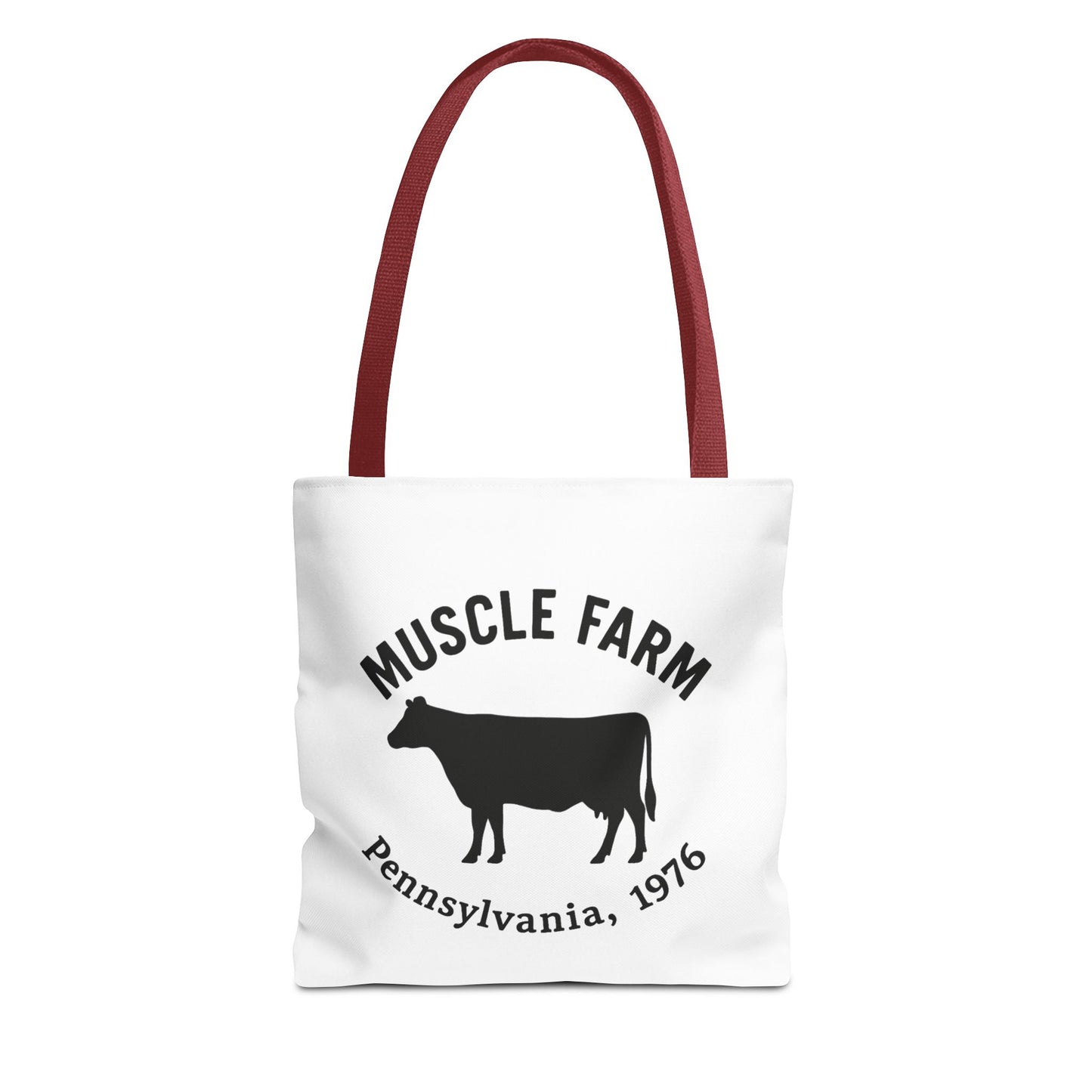 Muscle Farm Tote Bag, Cow Print Shopping Bag, Farmhouse Style Tote, Casual Eco-Friendly Bag, Gift for Farm Lovers