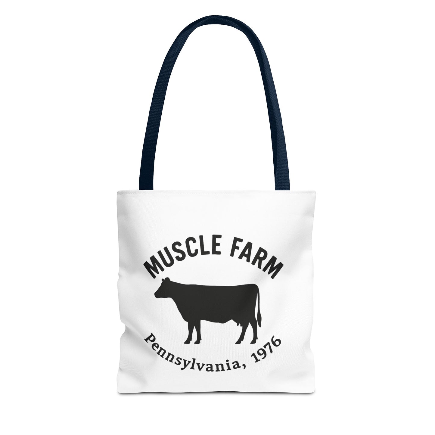 Muscle Farm Tote Bag, Cow Print Shopping Bag, Farmhouse Style Tote, Casual Eco-Friendly Bag, Gift for Farm Lovers