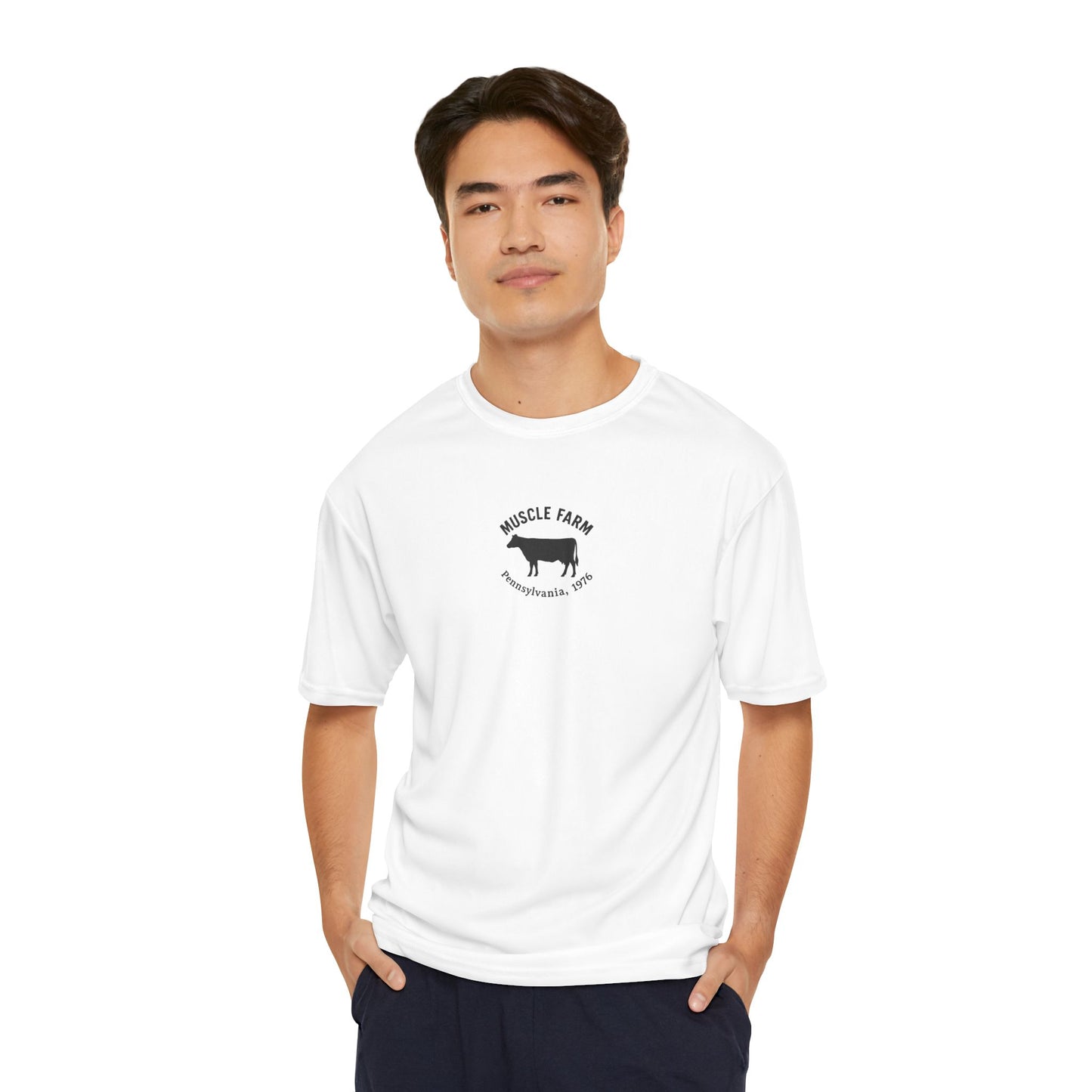 Performance T-Shirt for Men - Muscle Farm Work Ethic Badge of Honor Fitness Apparel