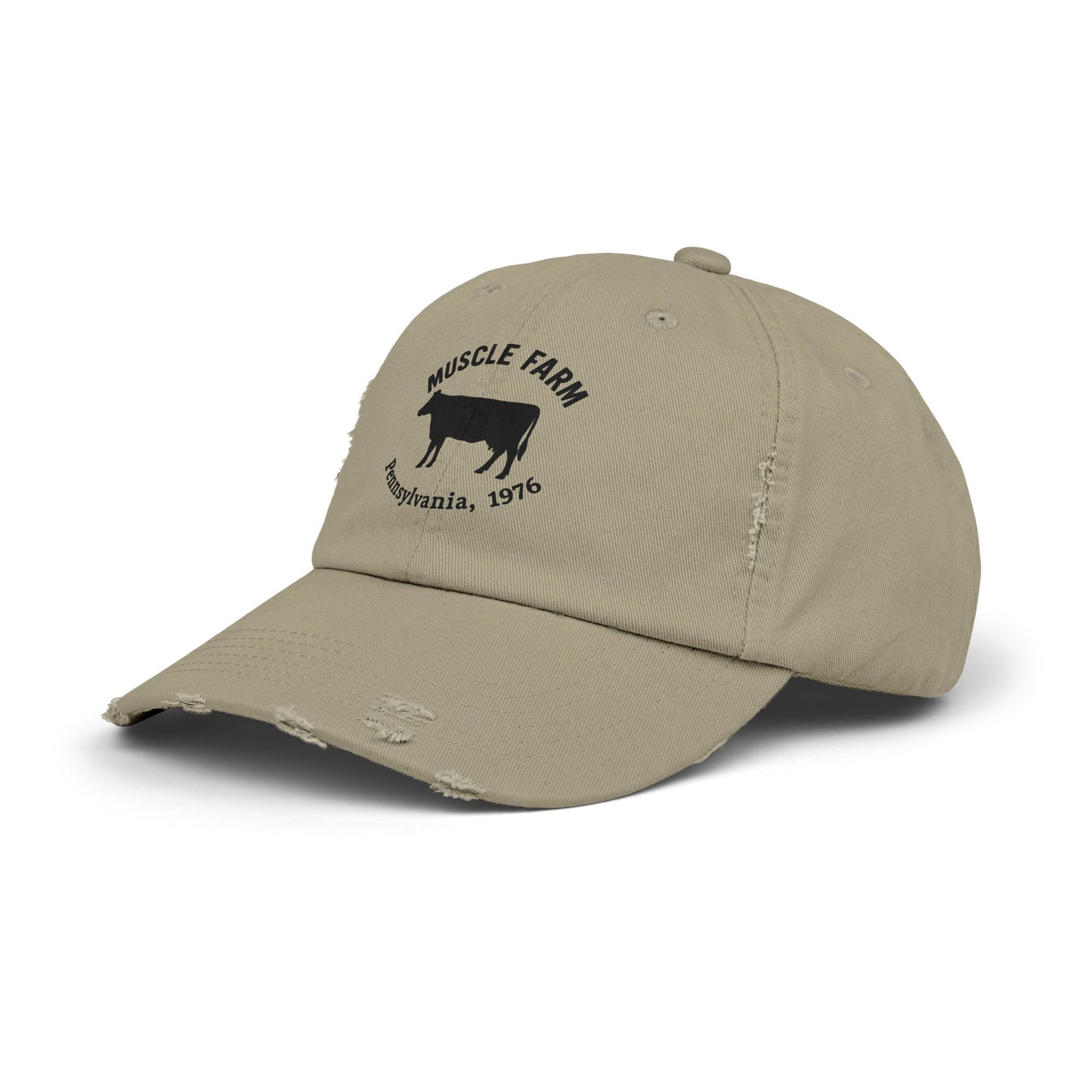 Retro Farm Cap, Unisex Distressed Hat, Vintage Cow Farmwear, Casual Summer Accessory, Gift for Agriculture Lovers