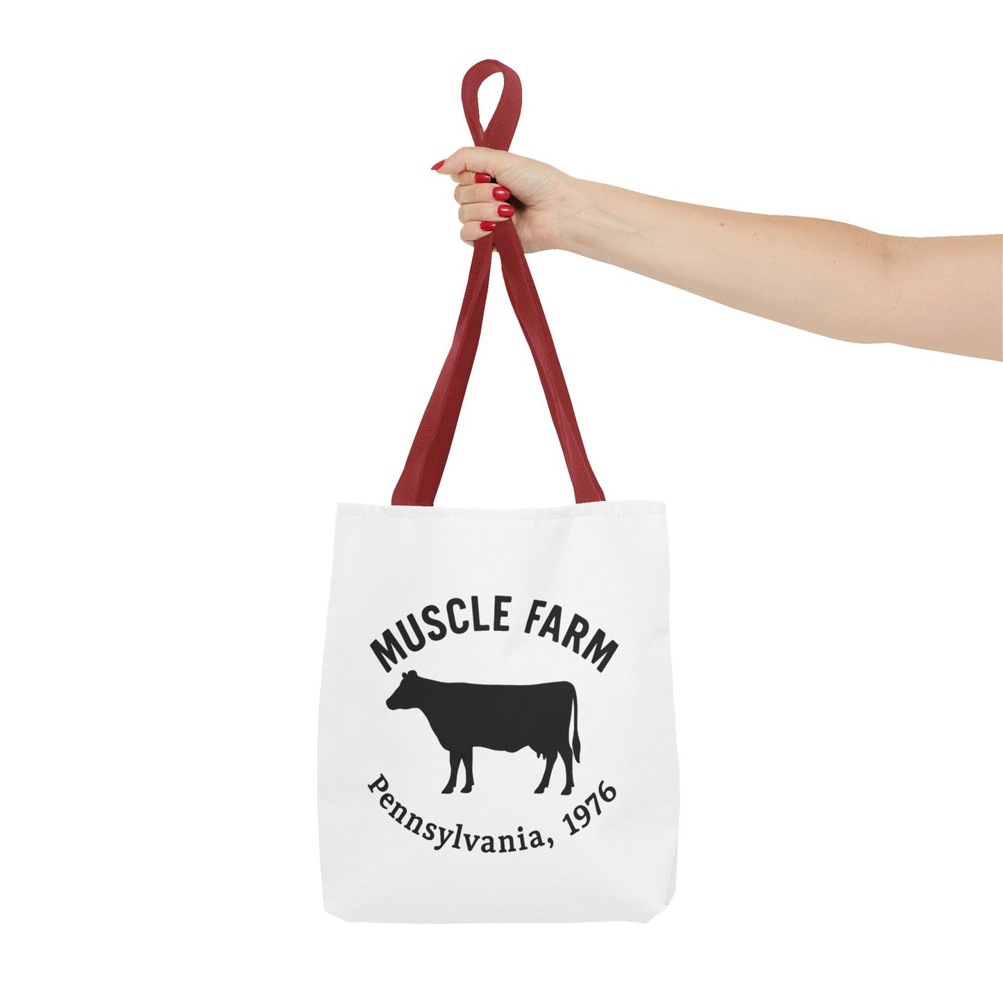 Muscle Farm Tote Bag, Cow Print Shopping Bag, Farmhouse Style Tote, Casual Eco-Friendly Bag, Gift for Farm Lovers