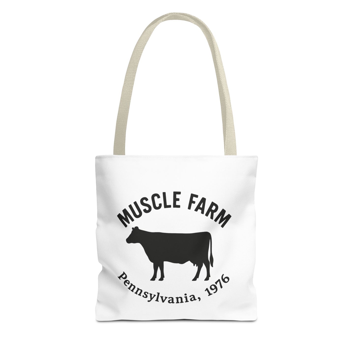 Muscle Farm Tote Bag, Cow Print Shopping Bag, Farmhouse Style Tote, Casual Eco-Friendly Bag, Gift for Farm Lovers