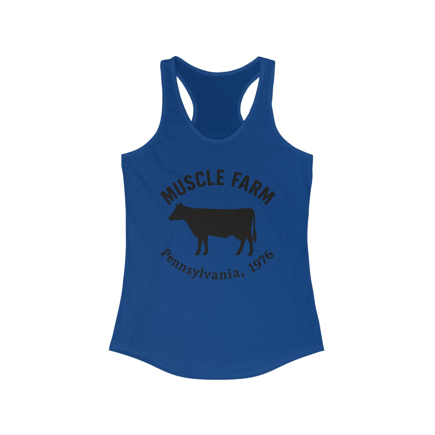Muscle Farm Women's Racerback Tank | Perfect for Gym, Workout, Summer Casual Wear, Gifts for Fitness Lovers, Cow Print Tank