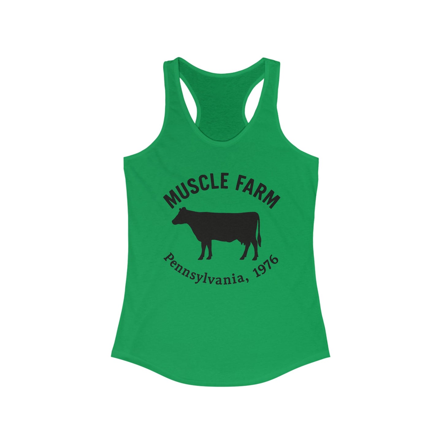 Muscle Farm Women's Racerback Tank | Perfect for Gym, Workout, Summer Casual Wear, Gifts for Fitness Lovers, Cow Print Tank