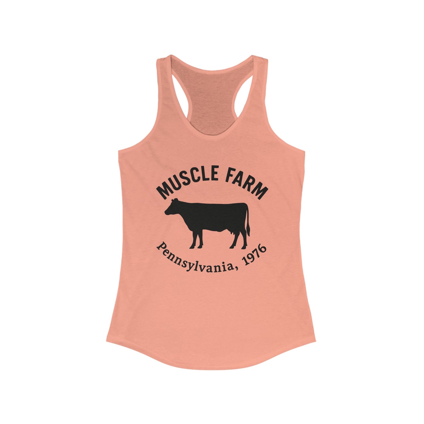 Muscle Farm Women's Racerback Tank | Perfect for Gym, Workout, Summer Casual Wear, Gifts for Fitness Lovers, Cow Print Tank