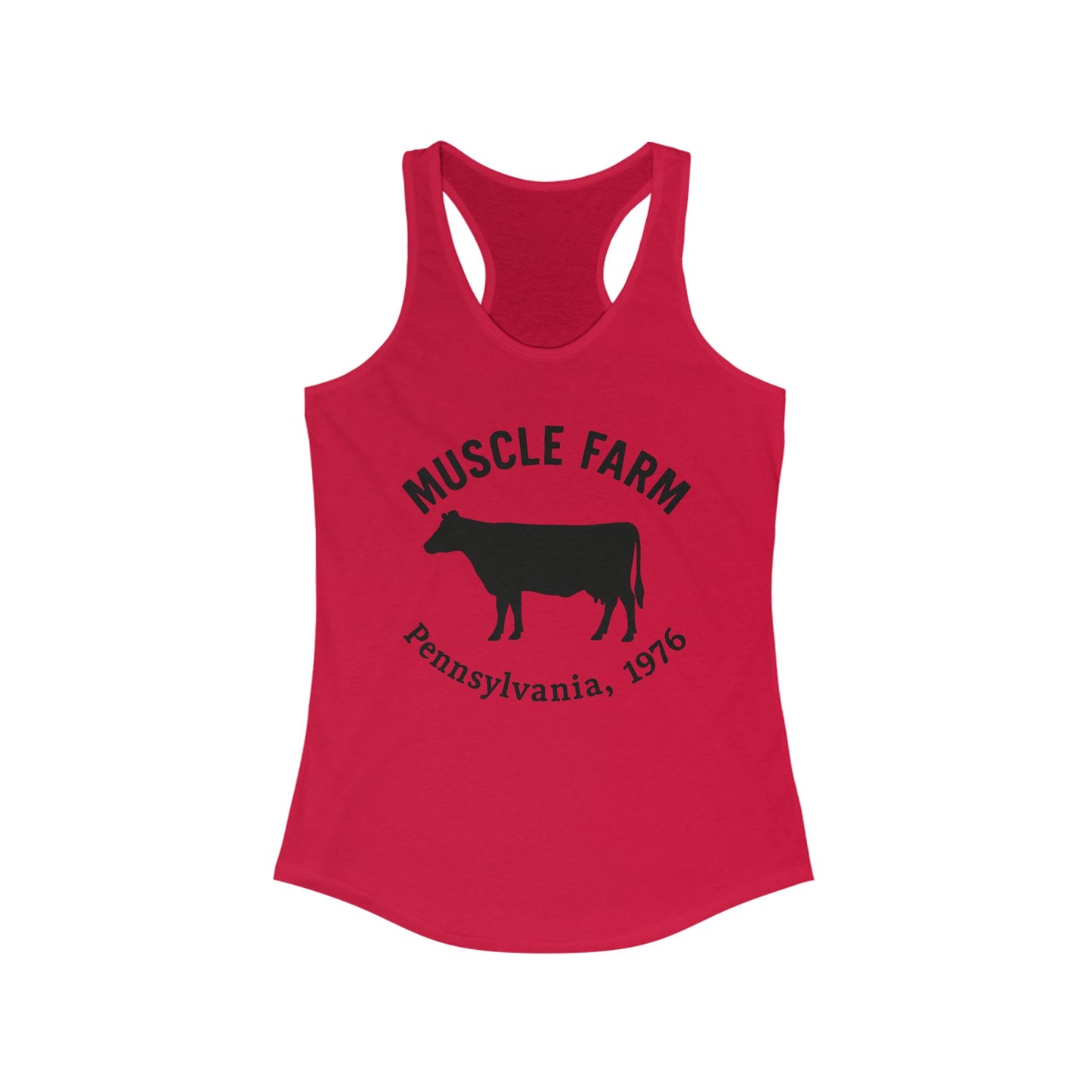 Muscle Farm Women's Racerback Tank | Perfect for Gym, Workout, Summer Casual Wear, Gifts for Fitness Lovers, Cow Print Tank