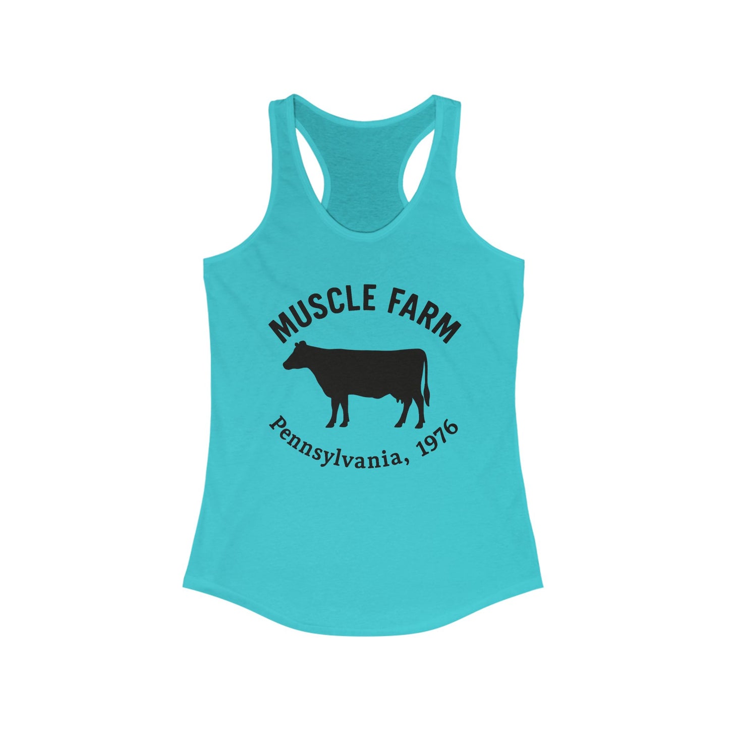 Muscle Farm Women's Racerback Tank | Perfect for Gym, Workout, Summer Casual Wear, Gifts for Fitness Lovers, Cow Print Tank