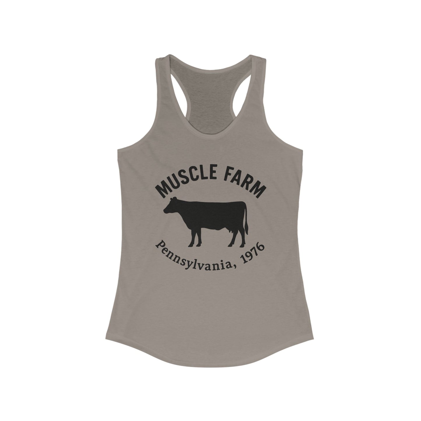 Muscle Farm Women's Racerback Tank | Perfect for Gym, Workout, Summer Casual Wear, Gifts for Fitness Lovers, Cow Print Tank