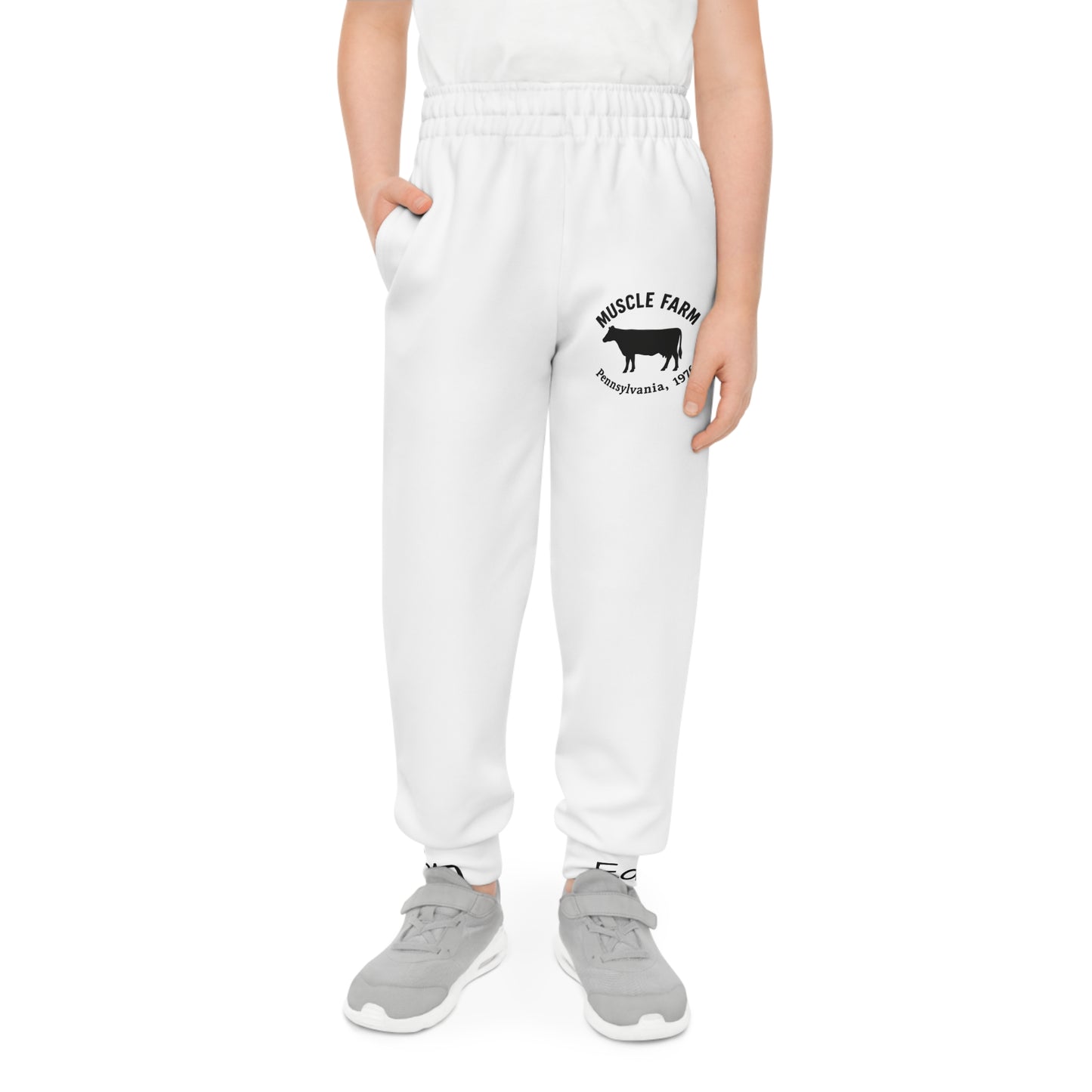 Youth Joggers with Muscle Farm Design - Trendy Athletic Pants for Sports, Fitness, Gifts, Casual Wear, Outdoor Activities