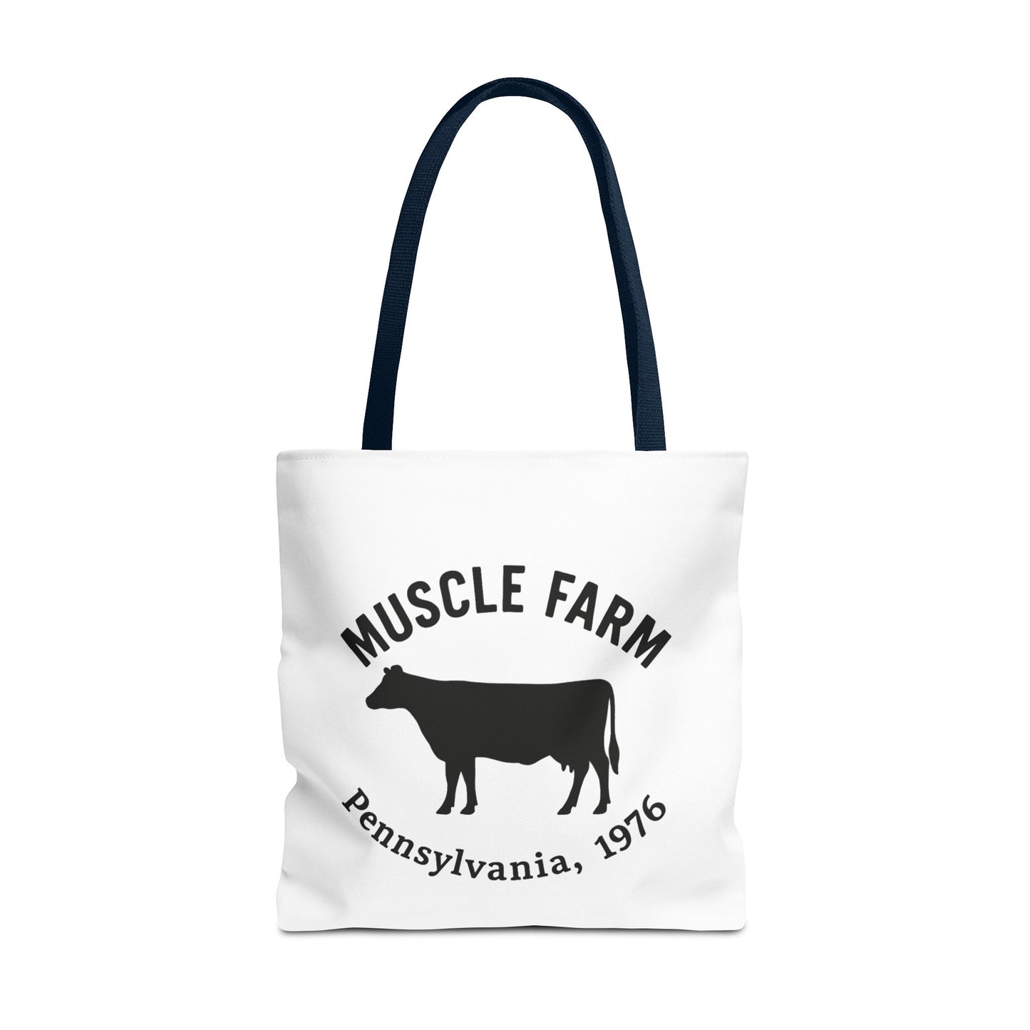 Muscle Farm Tote Bag, Cow Print Shopping Bag, Farmhouse Style Tote, Casual Eco-Friendly Bag, Gift for Farm Lovers