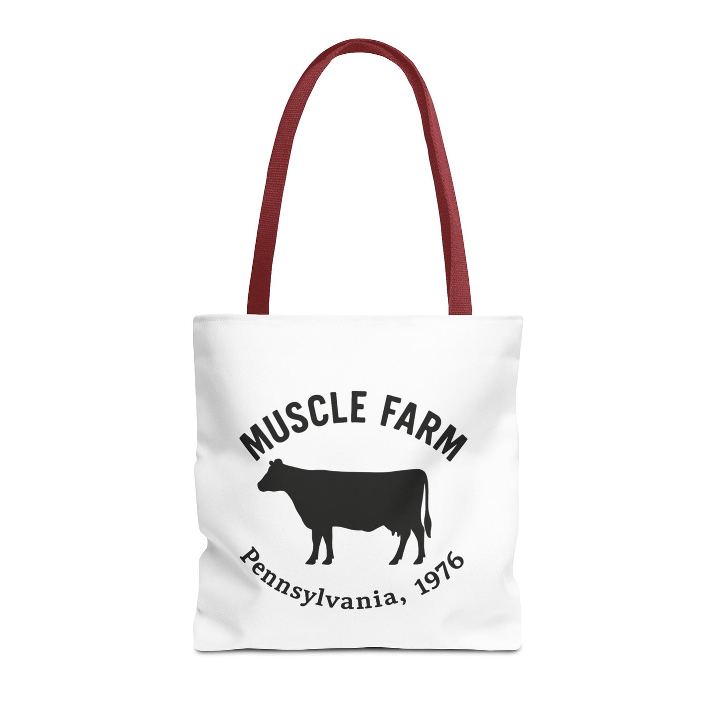 Muscle Farm Tote Bag, Cow Print Shopping Bag, Farmhouse Style Tote, Casual Eco-Friendly Bag, Gift for Farm Lovers