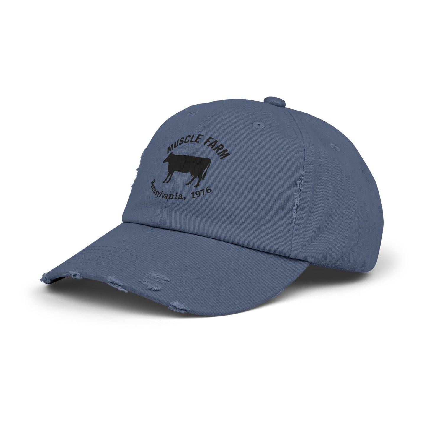 Retro Farm Cap, Unisex Distressed Hat, Vintage Cow Farmwear, Casual Summer Accessory, Gift for Agriculture Lovers