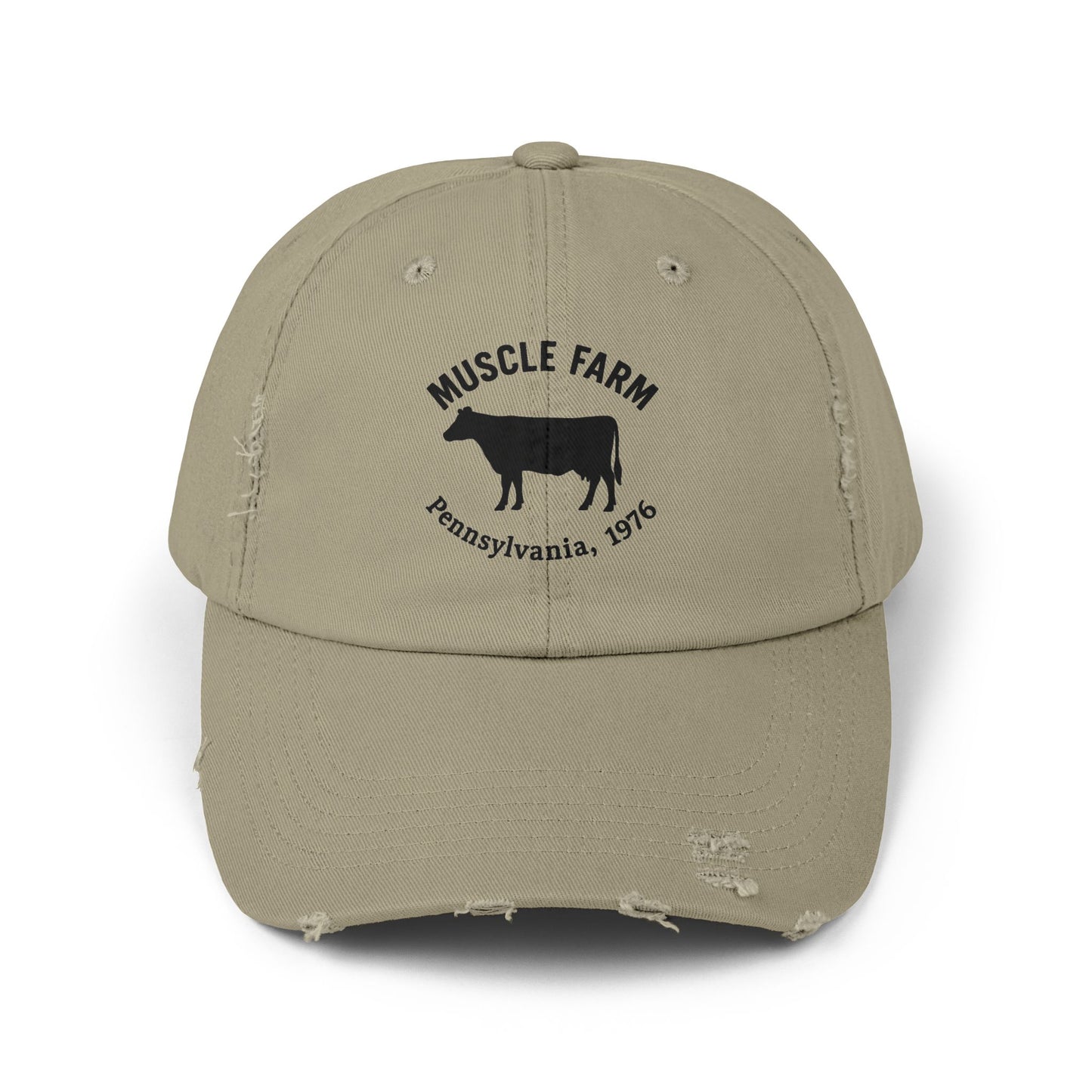 Retro Farm Cap, Unisex Distressed Hat, Vintage Cow Farmwear, Casual Summer Accessory, Gift for Agriculture Lovers