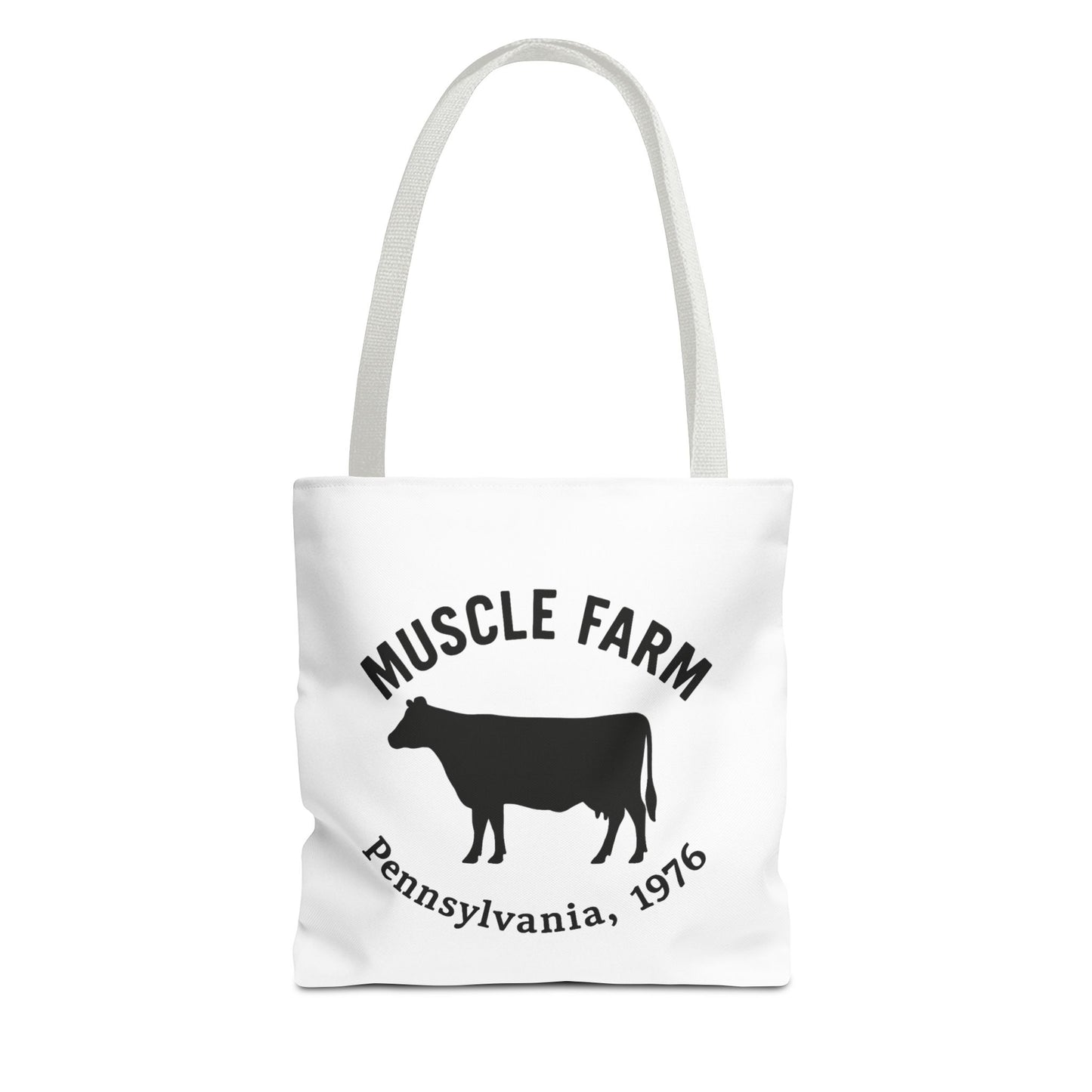 Muscle Farm Tote Bag, Cow Print Shopping Bag, Farmhouse Style Tote, Casual Eco-Friendly Bag, Gift for Farm Lovers