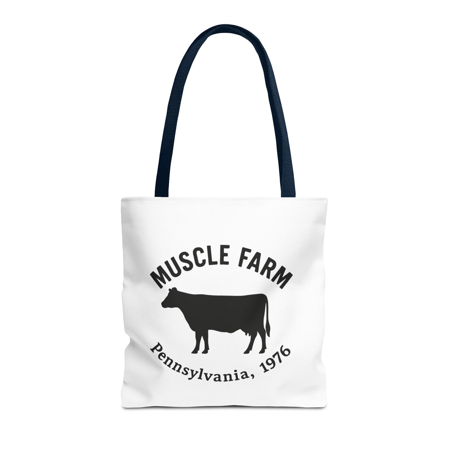 Muscle Farm Tote Bag, Cow Print Shopping Bag, Farmhouse Style Tote, Casual Eco-Friendly Bag, Gift for Farm Lovers