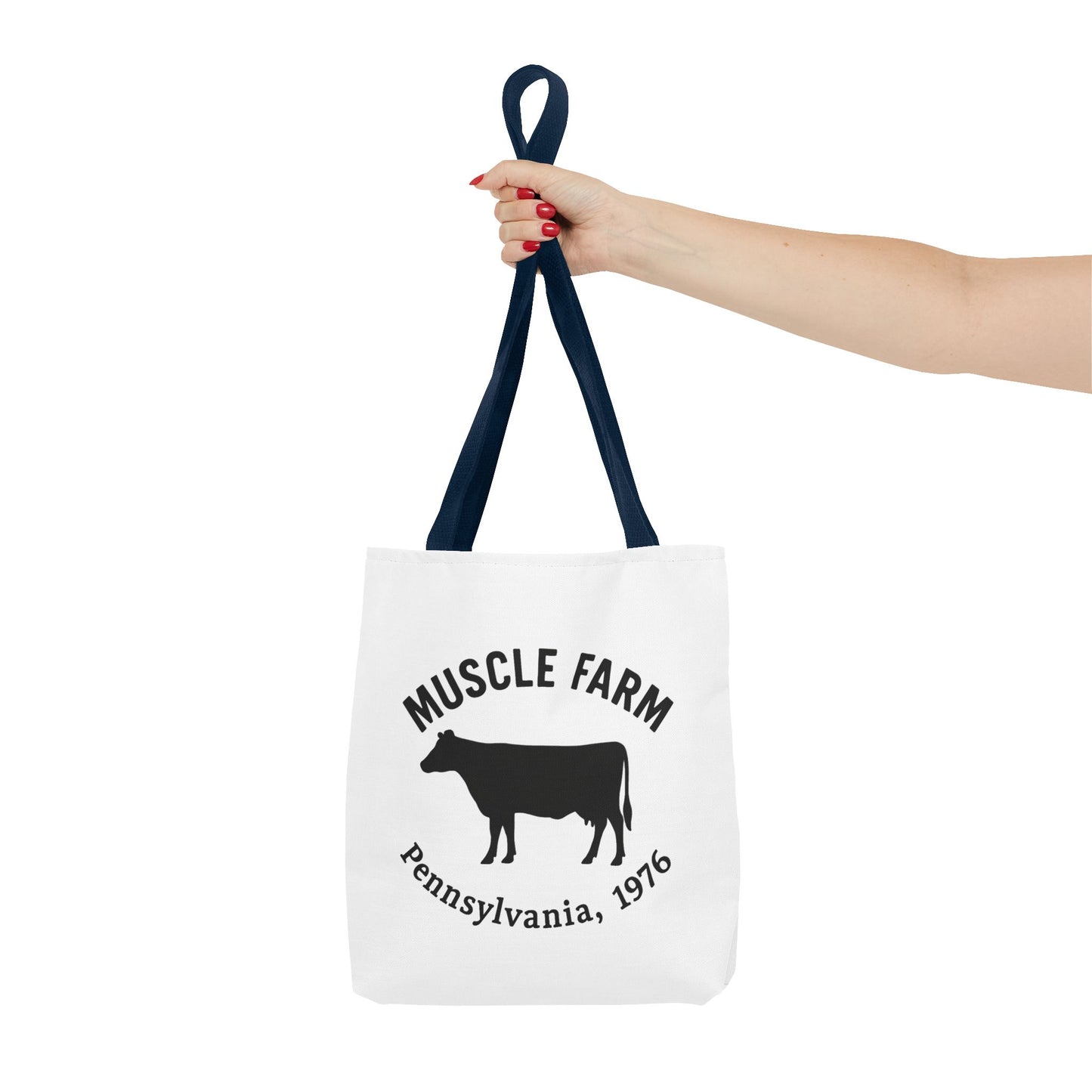 Muscle Farm Tote Bag, Cow Print Shopping Bag, Farmhouse Style Tote, Casual Eco-Friendly Bag, Gift for Farm Lovers