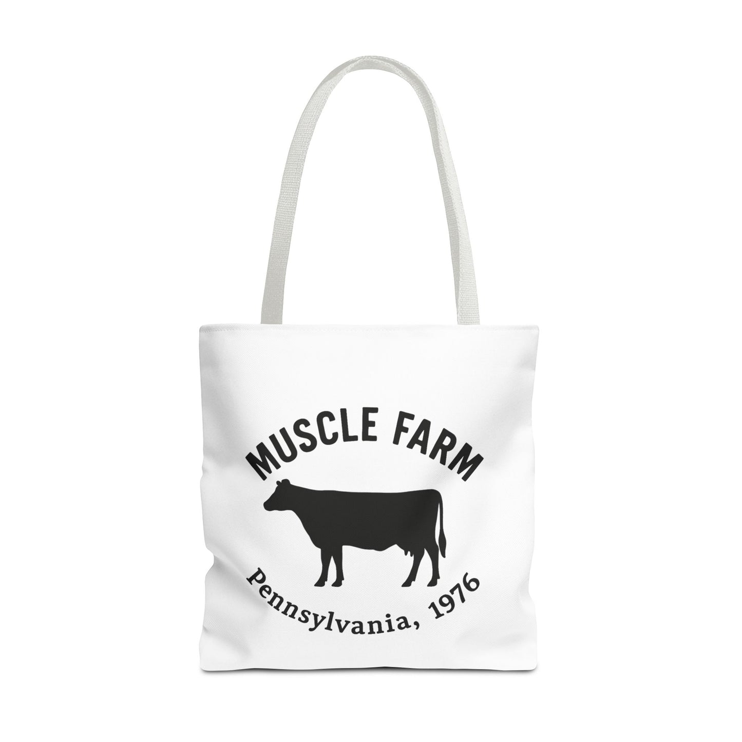 Muscle Farm Tote Bag, Cow Print Shopping Bag, Farmhouse Style Tote, Casual Eco-Friendly Bag, Gift for Farm Lovers