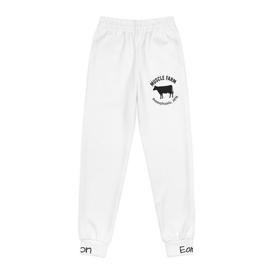 Youth Joggers with Muscle Farm Design - Trendy Athletic Pants for Sports, Fitness, Gifts, Casual Wear, Outdoor Activities
